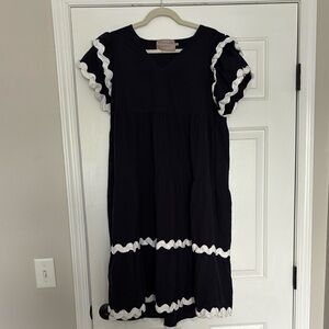 White Closet linen navy dress